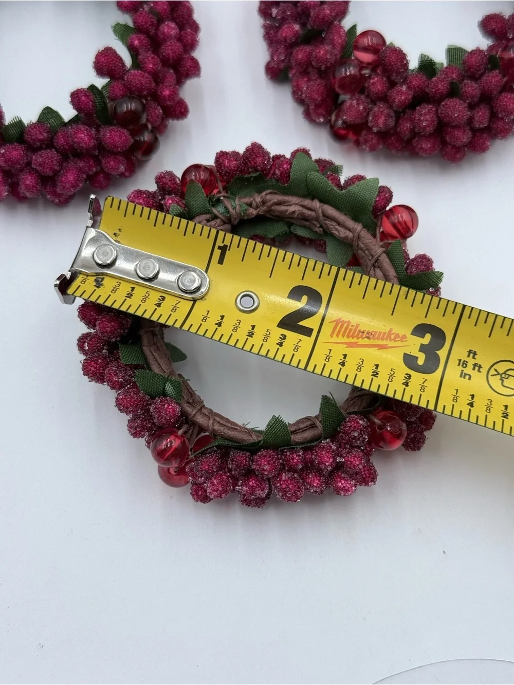 Vintage Pier 1 Sugared Cranberry Napkin Rings Set Of 12 Christmas Holiday NEW!